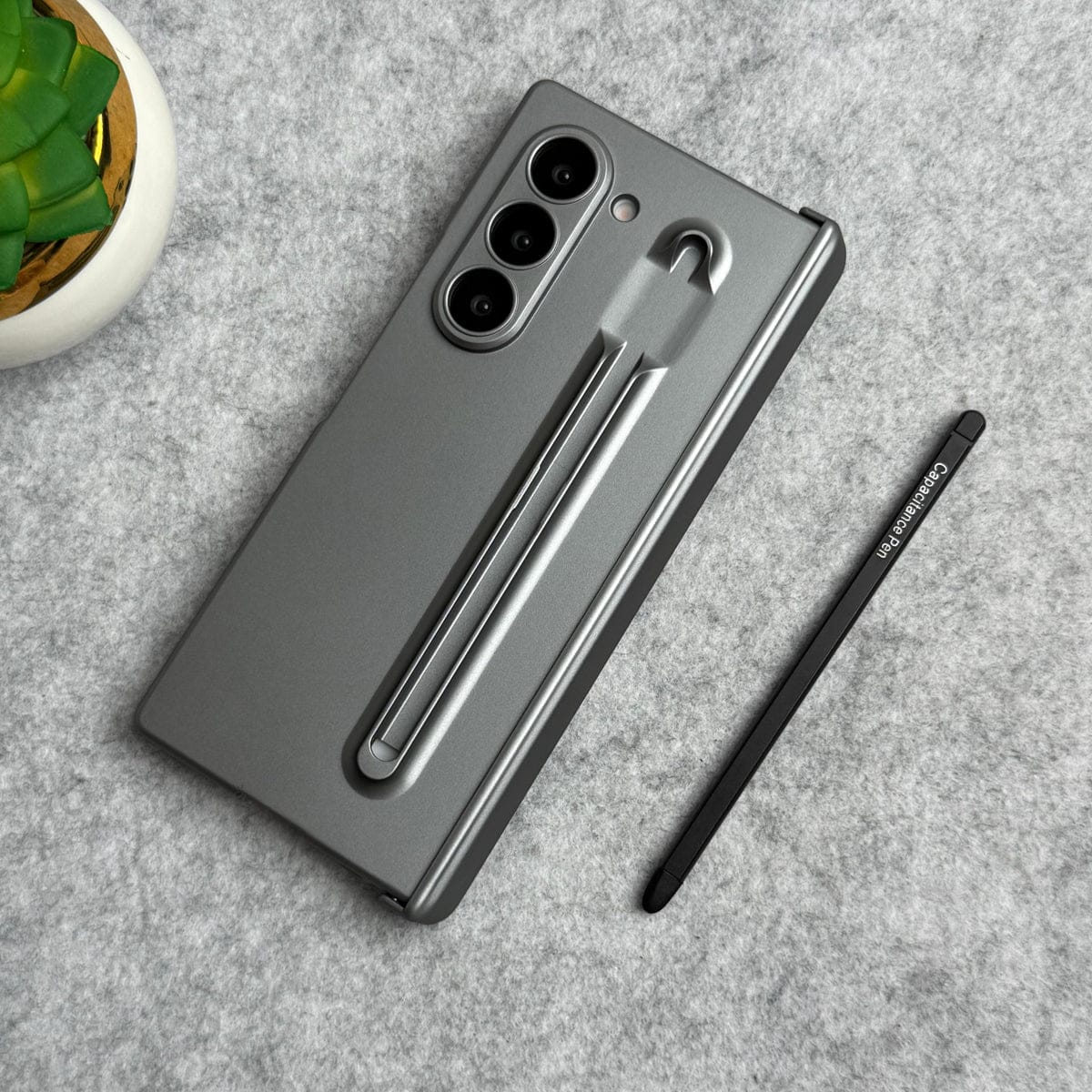 Samsung Galaxy Z Fold 6 Metal S-Pen front Glass Protection Hinge Case Folding Cover