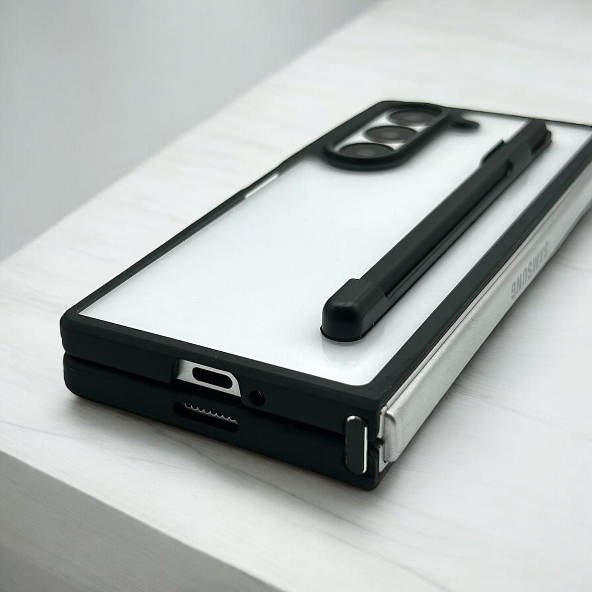 Samsung Galaxy Z Fold 6 Clear Transparent Case With S-Pen Holder