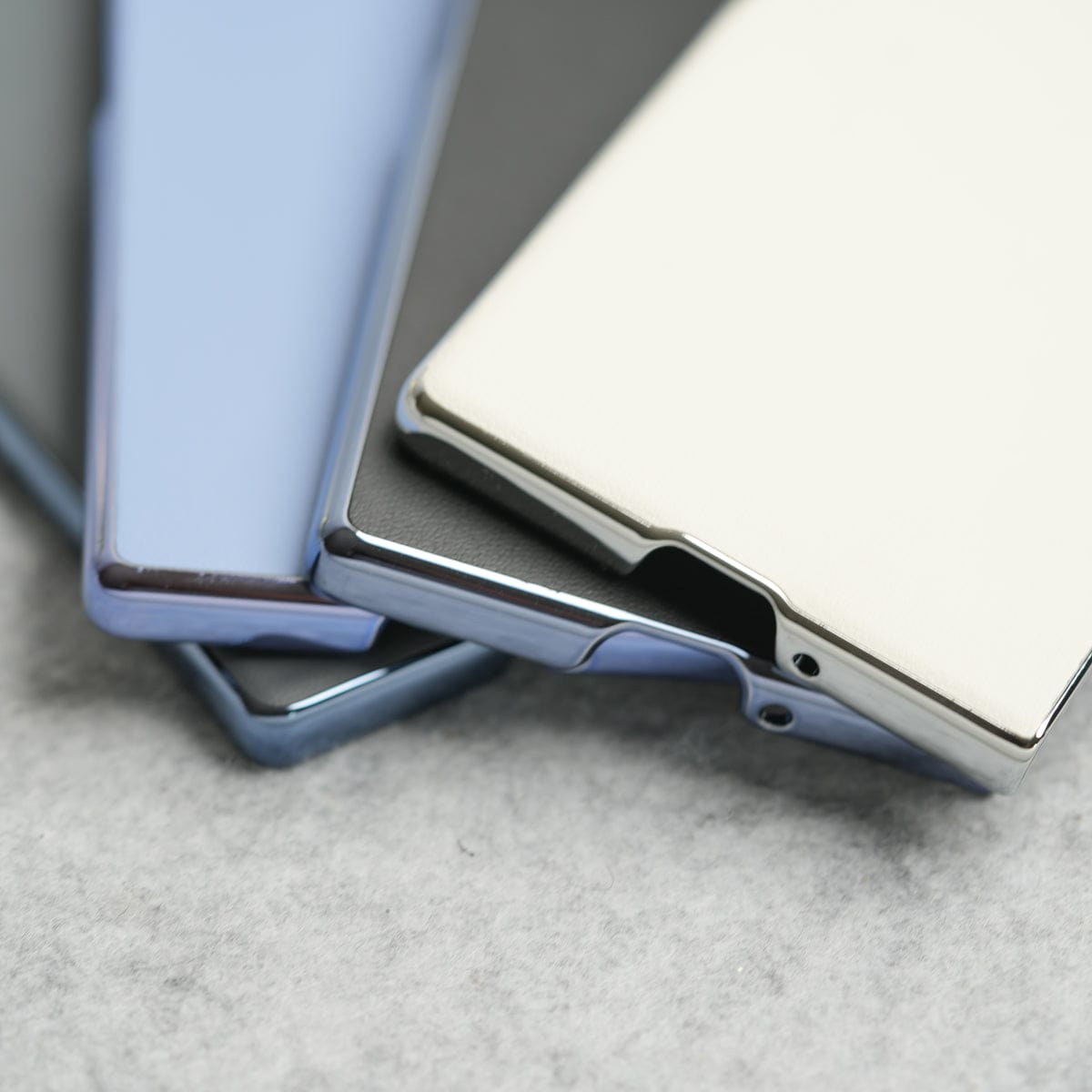 Samsung Galaxy Z Fold 7 Glossy Chrome Plated PU Leather Skin Case Cover