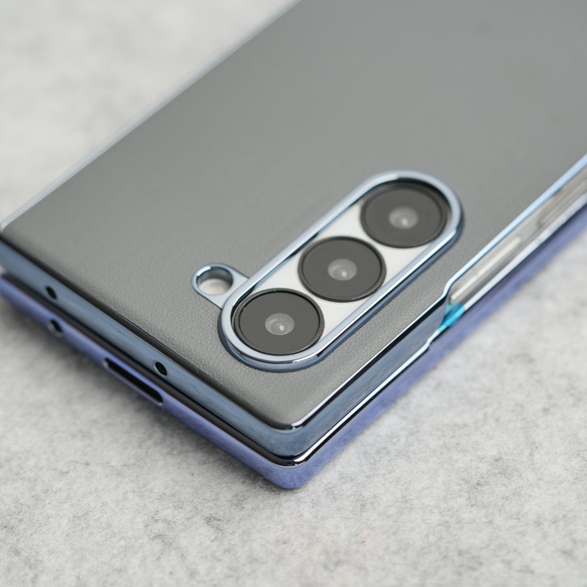 Samsung Galaxy Z Fold 7 Glossy Chrome Plated PU Leather Skin Case Cover
