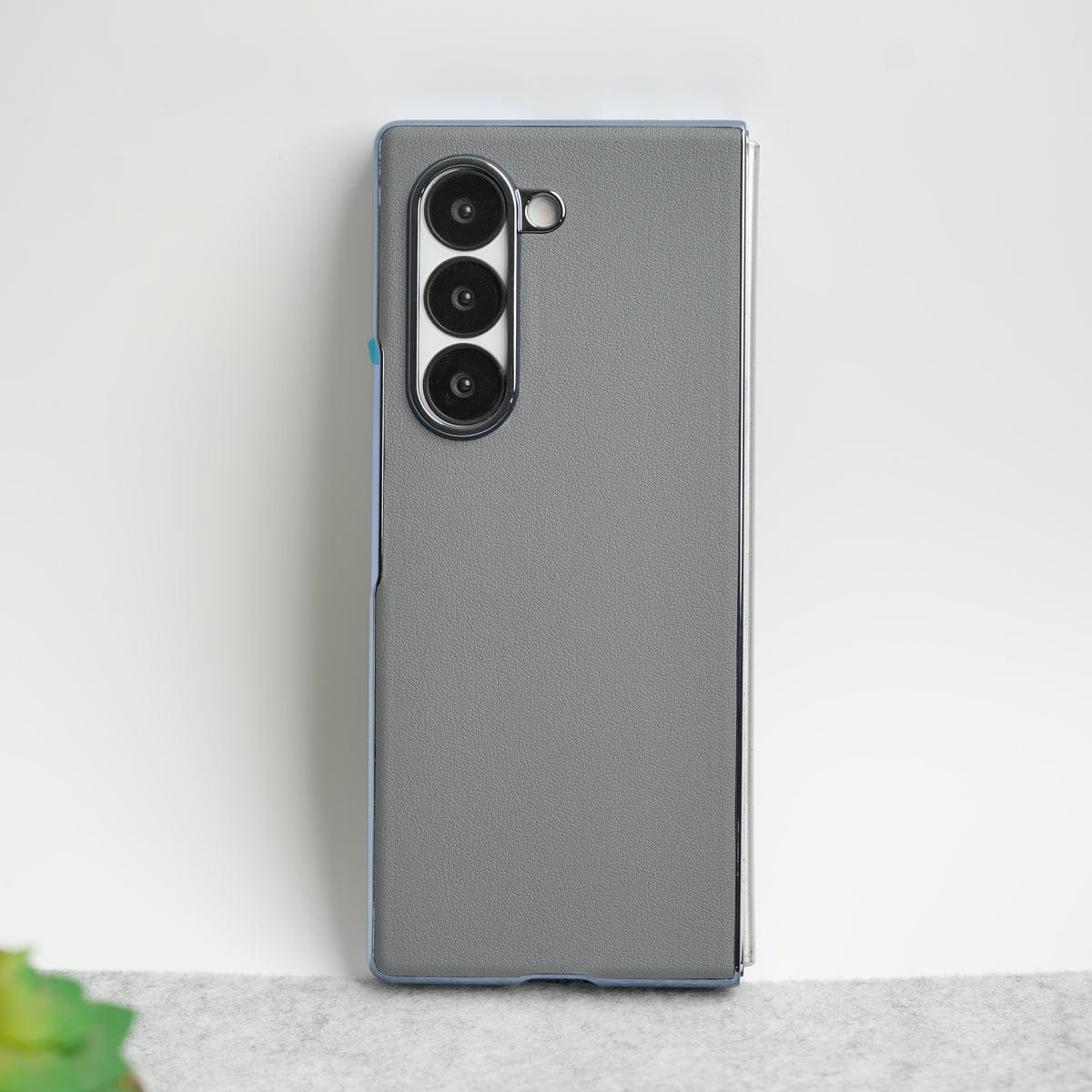 Samsung Galaxy Z Fold 6 Glossy Chrome Plated PU Leather Skin Case Cover