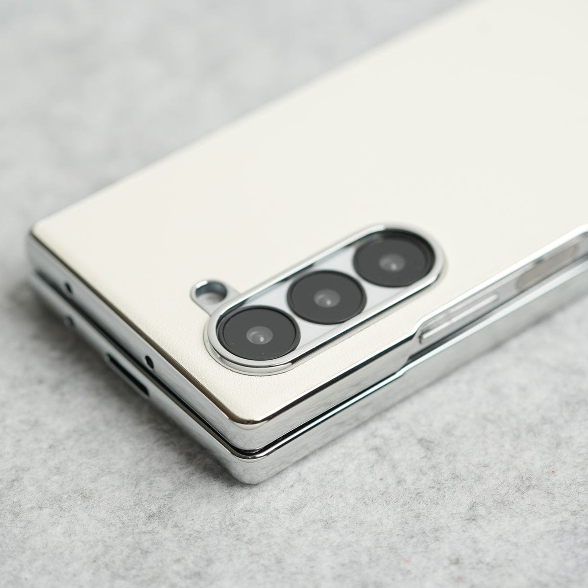 Samsung Galaxy Z Fold 6 Glossy Chrome Plated PU Leather Skin Case Cover