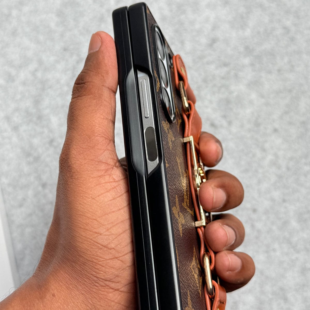 Samsung Galaxy Z Fold 5 Luxury Brand Strap Holder Case