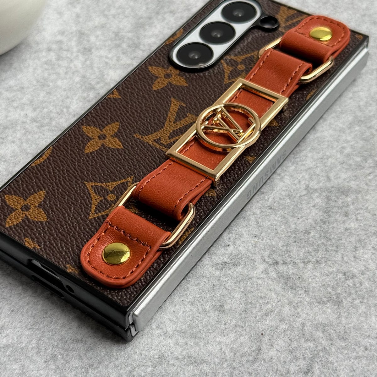 Samsung Galaxy Z Fold 5 Luxury Brand Strap Holder Case