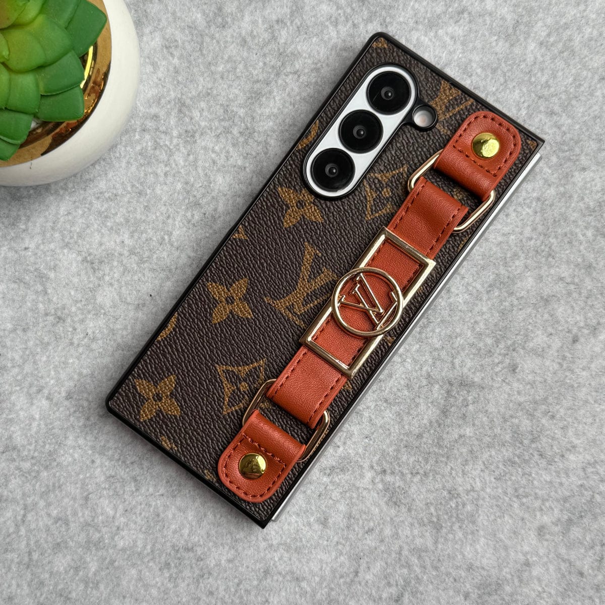 Samsung Galaxy Z Fold 5 Luxury Brand Strap Holder Case