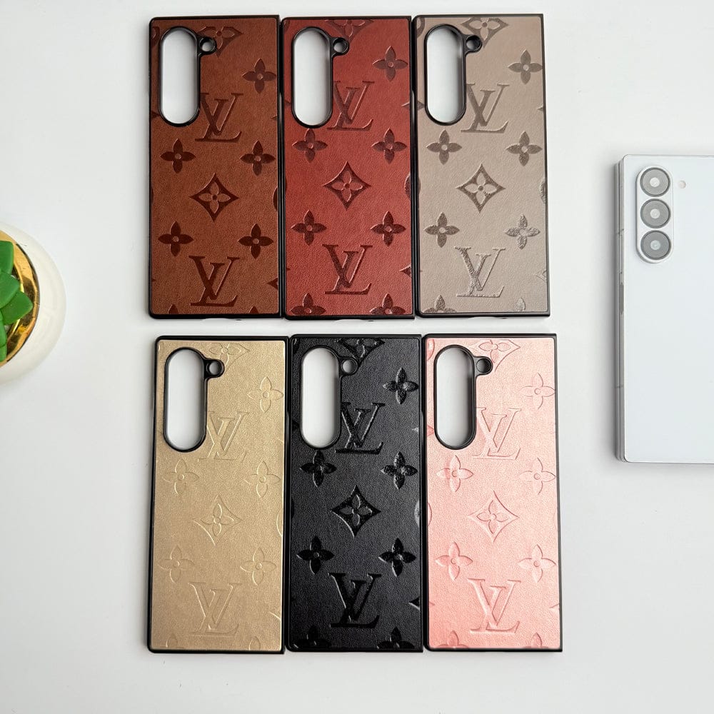 Samsung Galaxy Z Fold 5 Luxury PU Leather Fashion Brand Case Cover