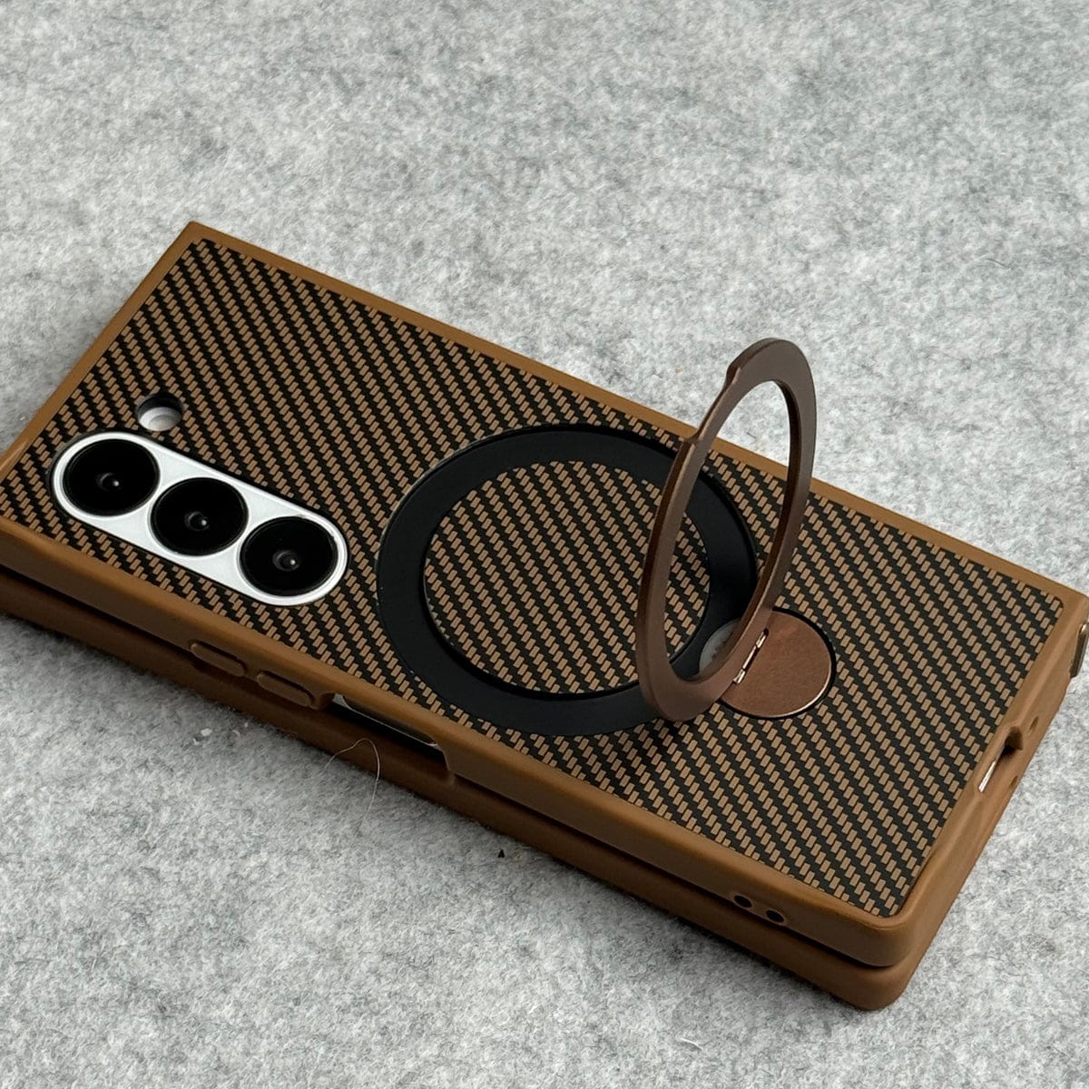 Samsung Galaxy Z fold 7 Premium Carbon Fiber Texture MagSafe Magnetic Stand Case Cover