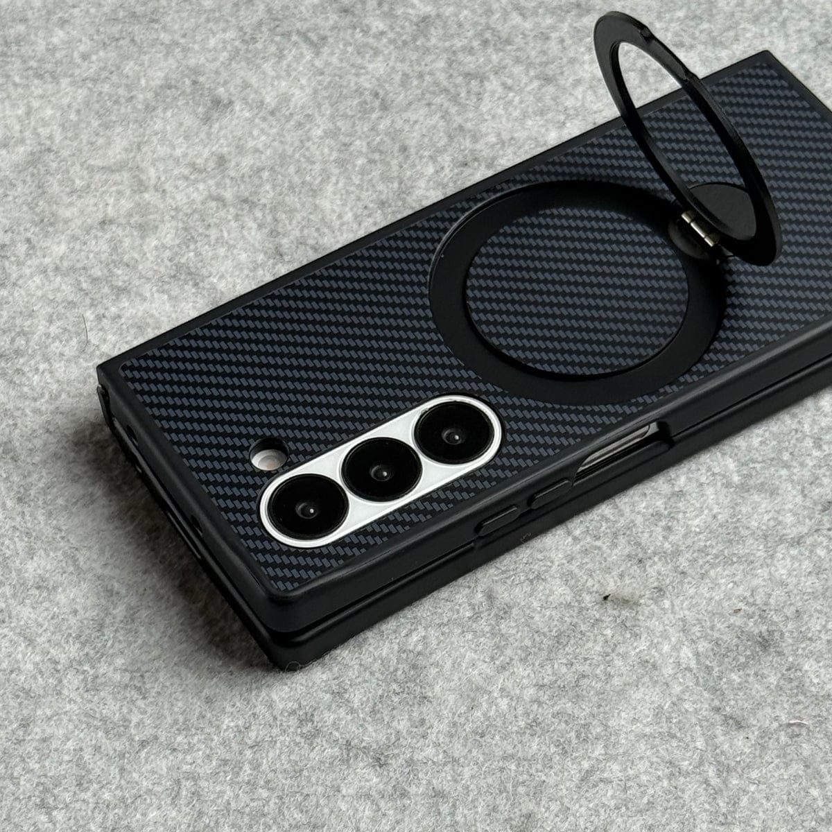 Samsung Galaxy Z fold 7 Premium Carbon Fiber Texture MagSafe Magnetic Stand Case Cover