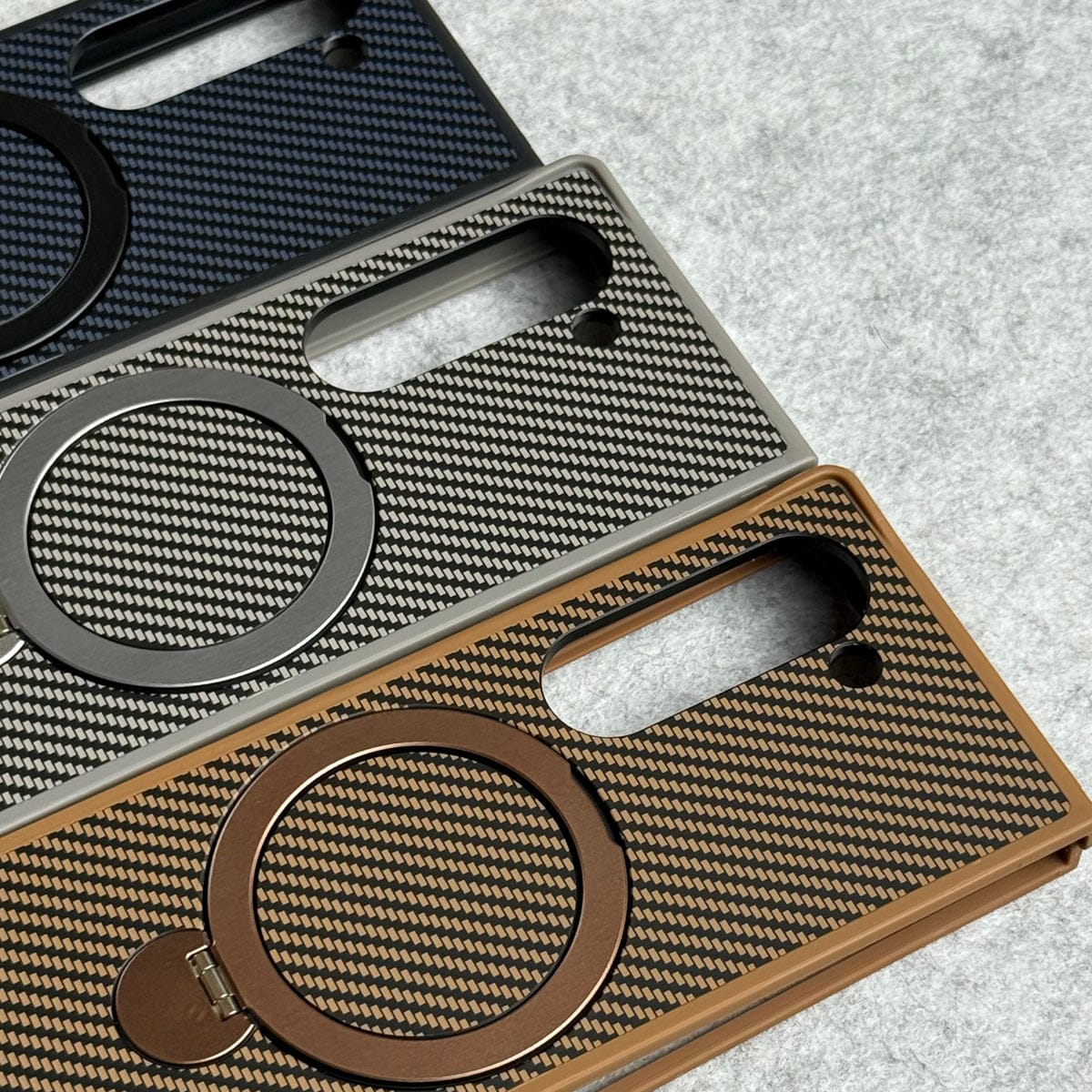 Samsung Galaxy Z fold 7 Premium Carbon Fiber Texture MagSafe Magnetic Stand Case Cover