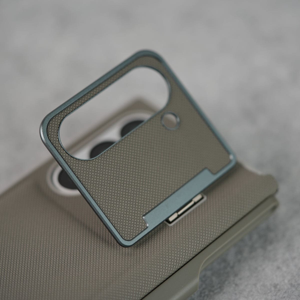 Samsung Galaxy Z Fold 6 Premium Leather Textured Flip Case with Metal Kick Stand Cover
