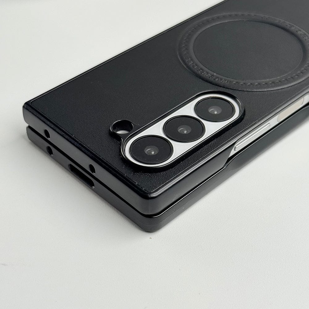 Samsung Galaxy Z Fold 5 PU Leather Strong Magnetic Ring Cover