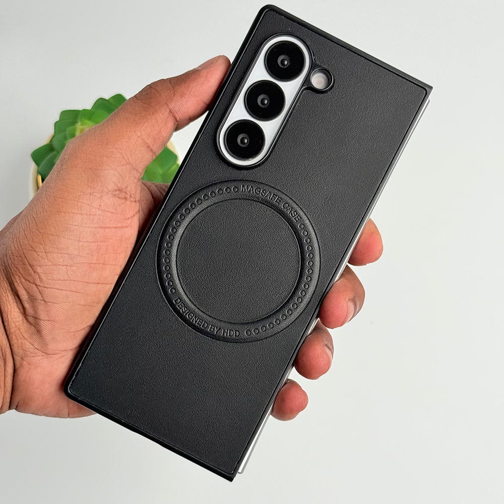 Samsung Galaxy Z Fold 5 PU Leather Strong Magnetic Ring Cover
