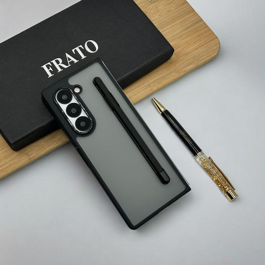 Samsung Galaxy Z Fold 7 Smoke Transparent Case With S-Pen Holder