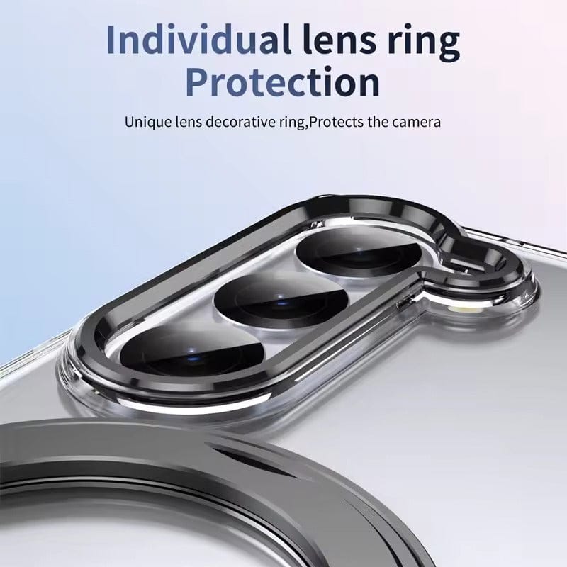 Samsung Galaxy Z Fold 7 Transparent 360°Rotating Magnetic Holder Case Cover