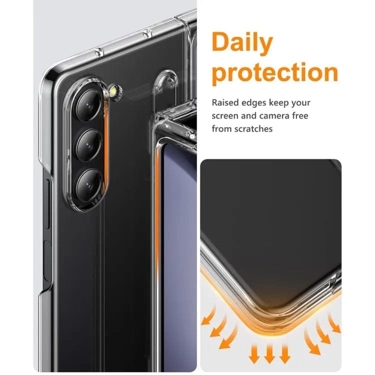 Samsung Galaxy Z Fold 7 Transparent Cristal Hard Shell Cover Case With S-Pent Slot