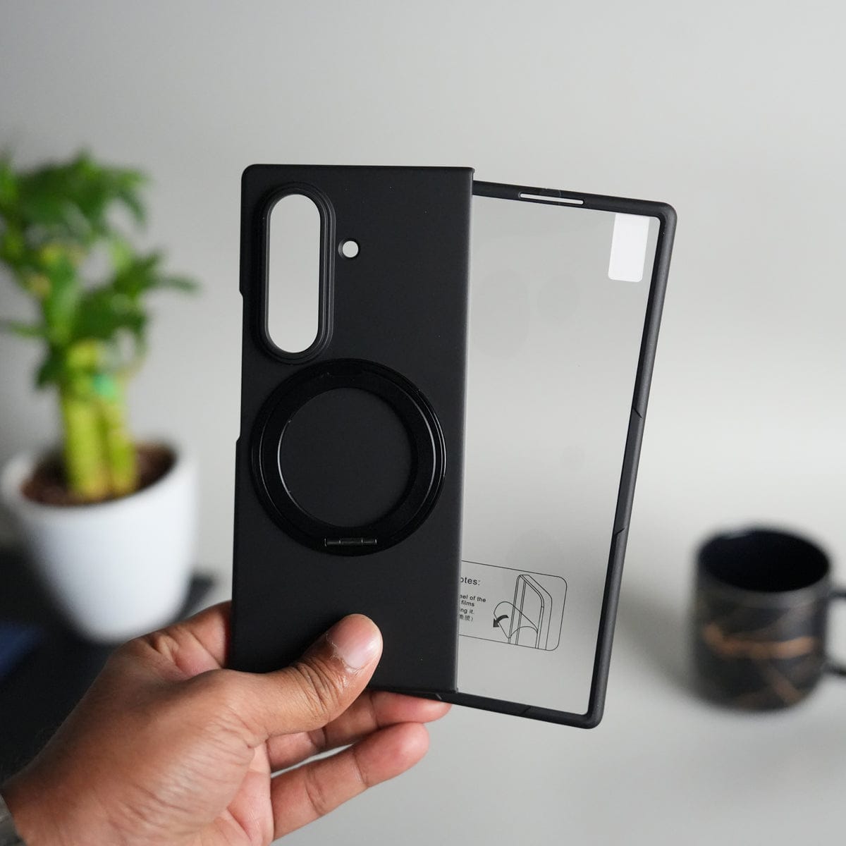 Galaxy Z Fold 6 Case | 360° Rotating Stand + Front Glass Cover