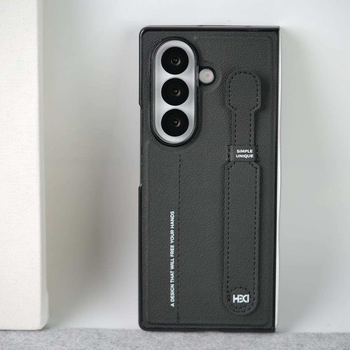 Samsung Galaxy Z Fold 7 PU Leather Grip Holder Case Cover
