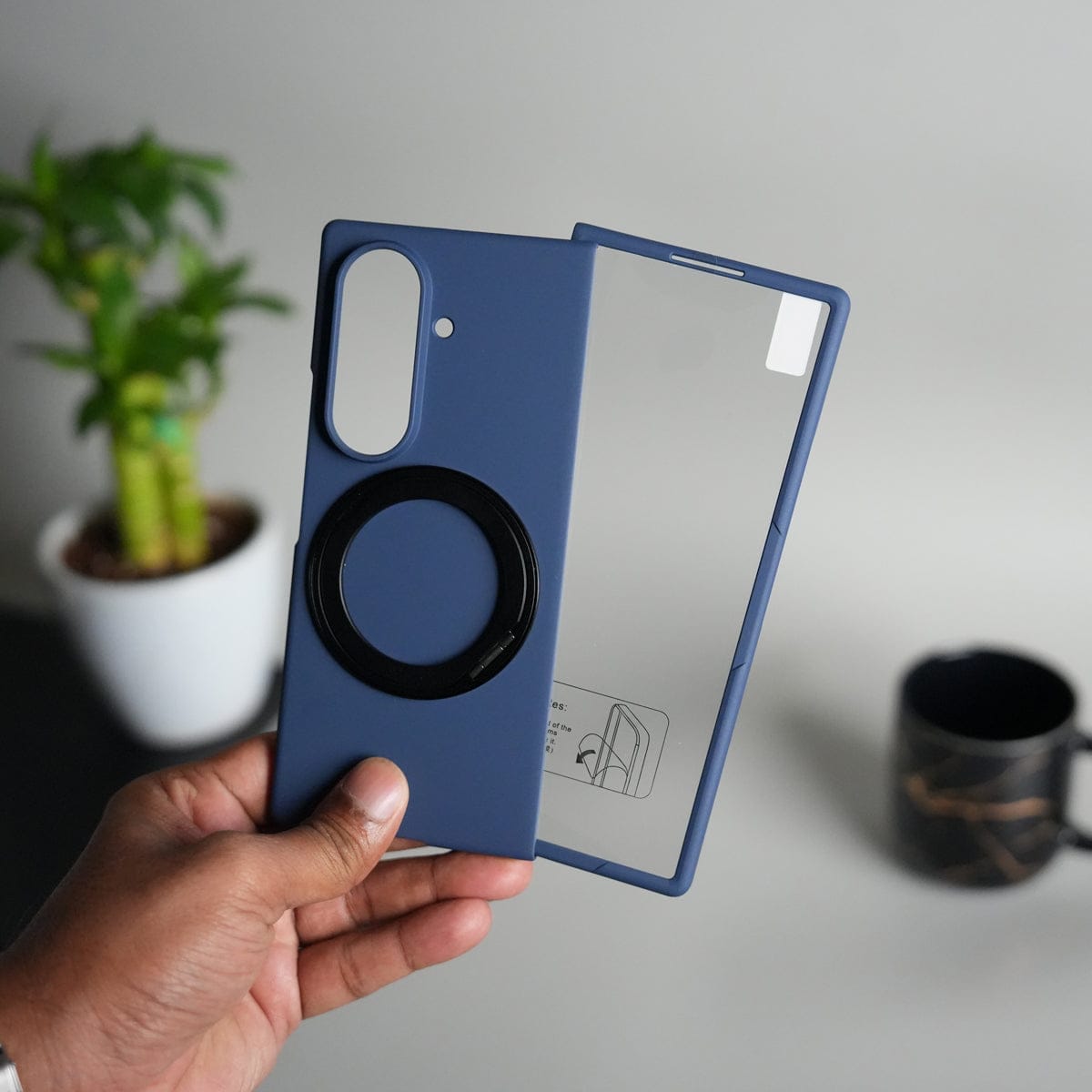 Galaxy Z Fold 7 Case | 360° Rotating Stand + Front Glass Cover