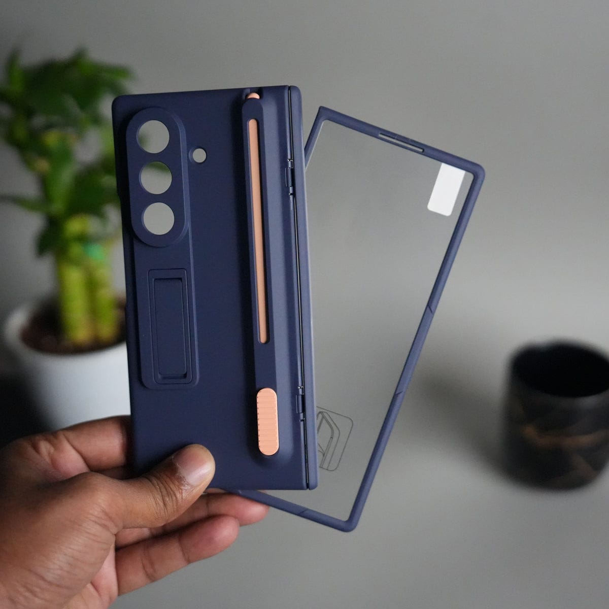 Galaxy Z Fold 6 Front Glass Protection Case With PushUP S Pen Holder