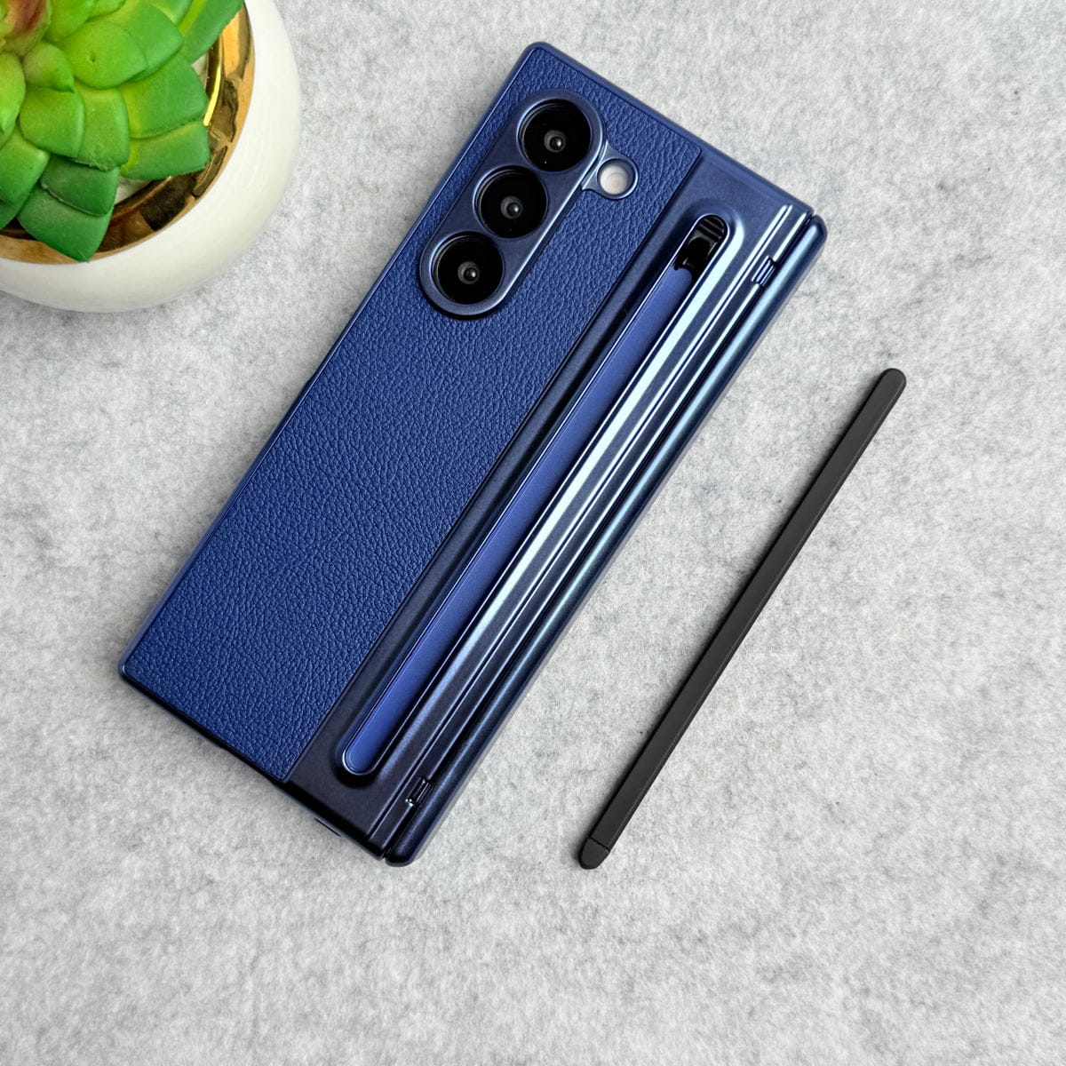Samsung Galaxy Z Fold 5 Chrome Plating front Glass Protection Hinge Case Folding Cover