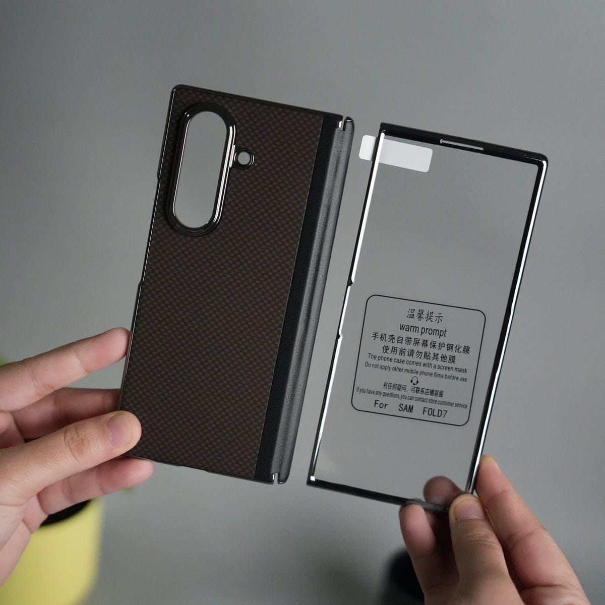 Galaxy Z Fold 7 Premium Fiber Design Slim Case Hinge Protection (Front + Back Cover)