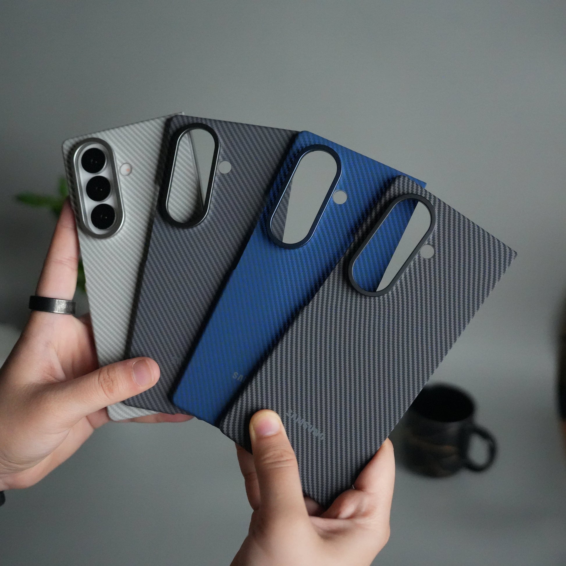 Galaxy Z Fold 7 Carbon Fiber Texture Back Case with Front Membrane | Ultra-Thin Protective Cover