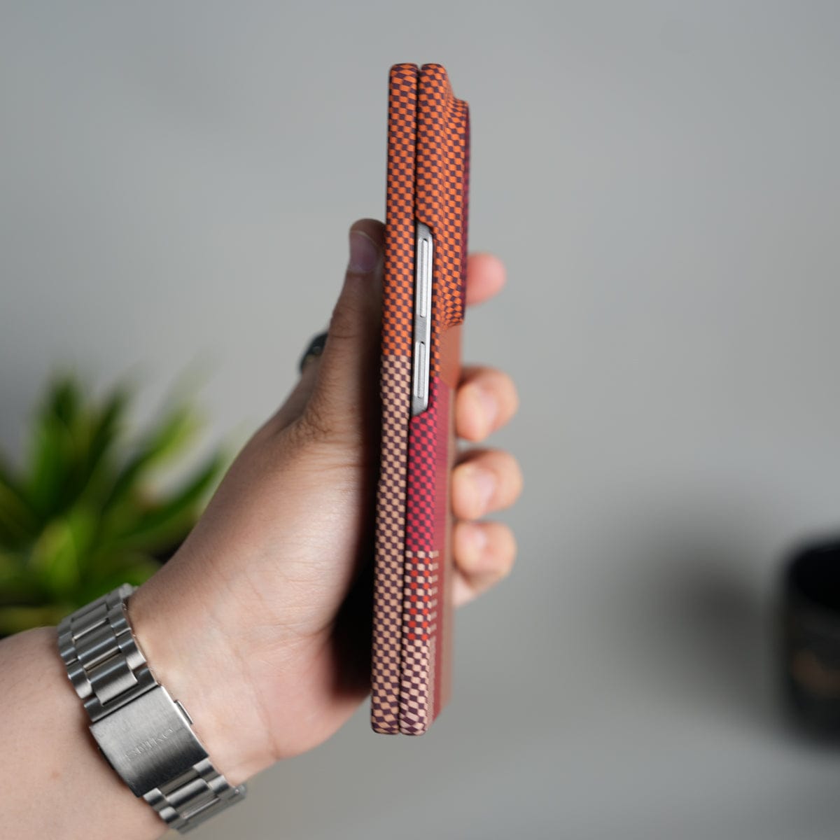 Galaxy Z Fold 7 Carbon Fiber Texture Design Hard Pc MagSafe Case Cover OrangeTop Design