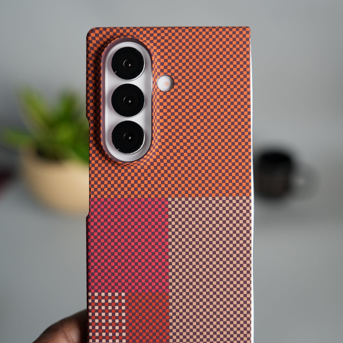 Galaxy Z Fold 7 Carbon Fiber Texture Design Hard Pc MagSafe Case Cover OrangeTop Design
