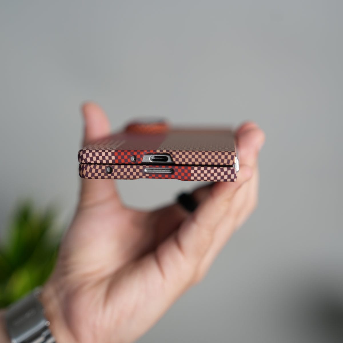Galaxy Z Fold 7 Carbon Fiber Texture Design Hard Pc MagSafe Case Cover OrangeTop Design