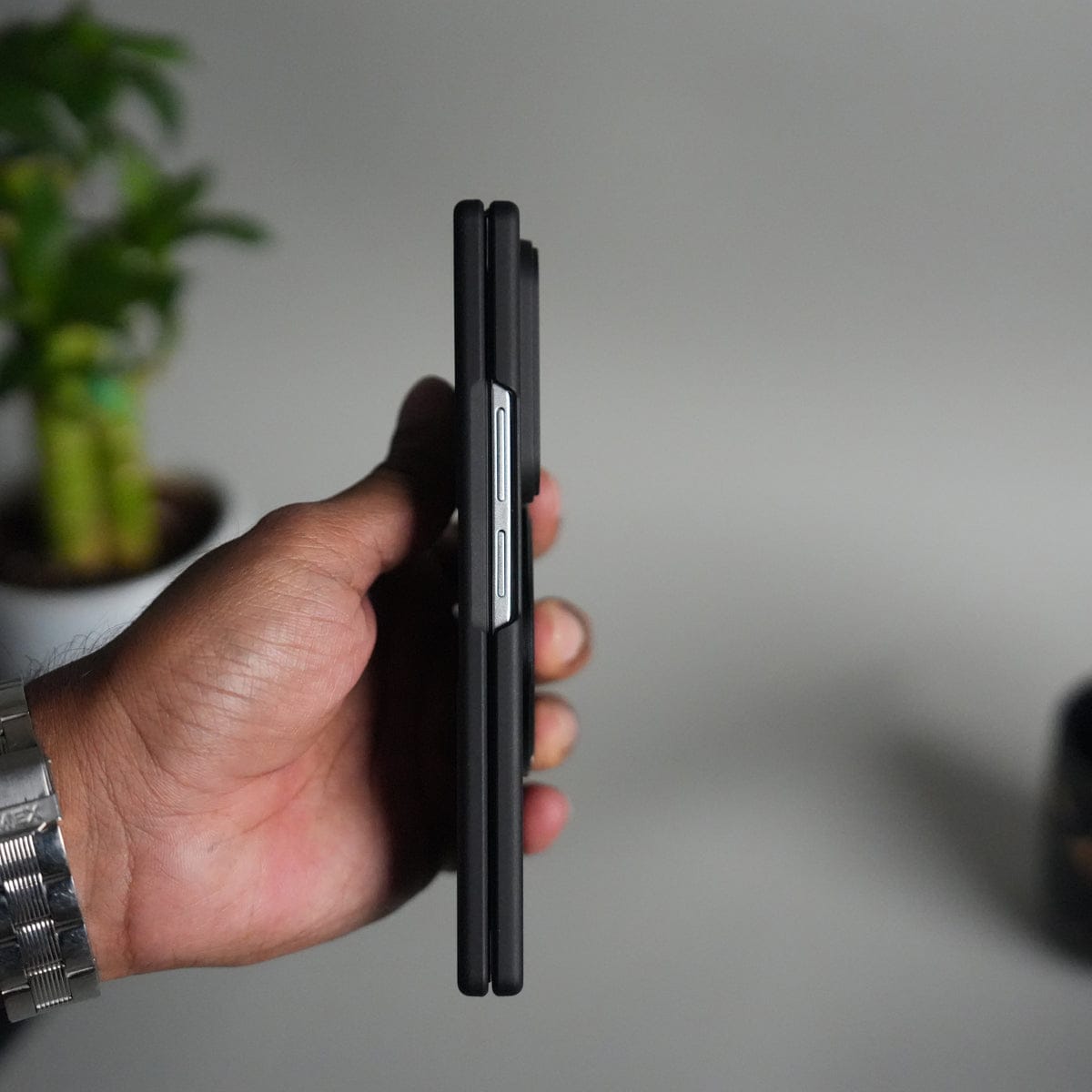Galaxy Z Fold 5 Case | 360° Rotating Stand + Front Glass Cover