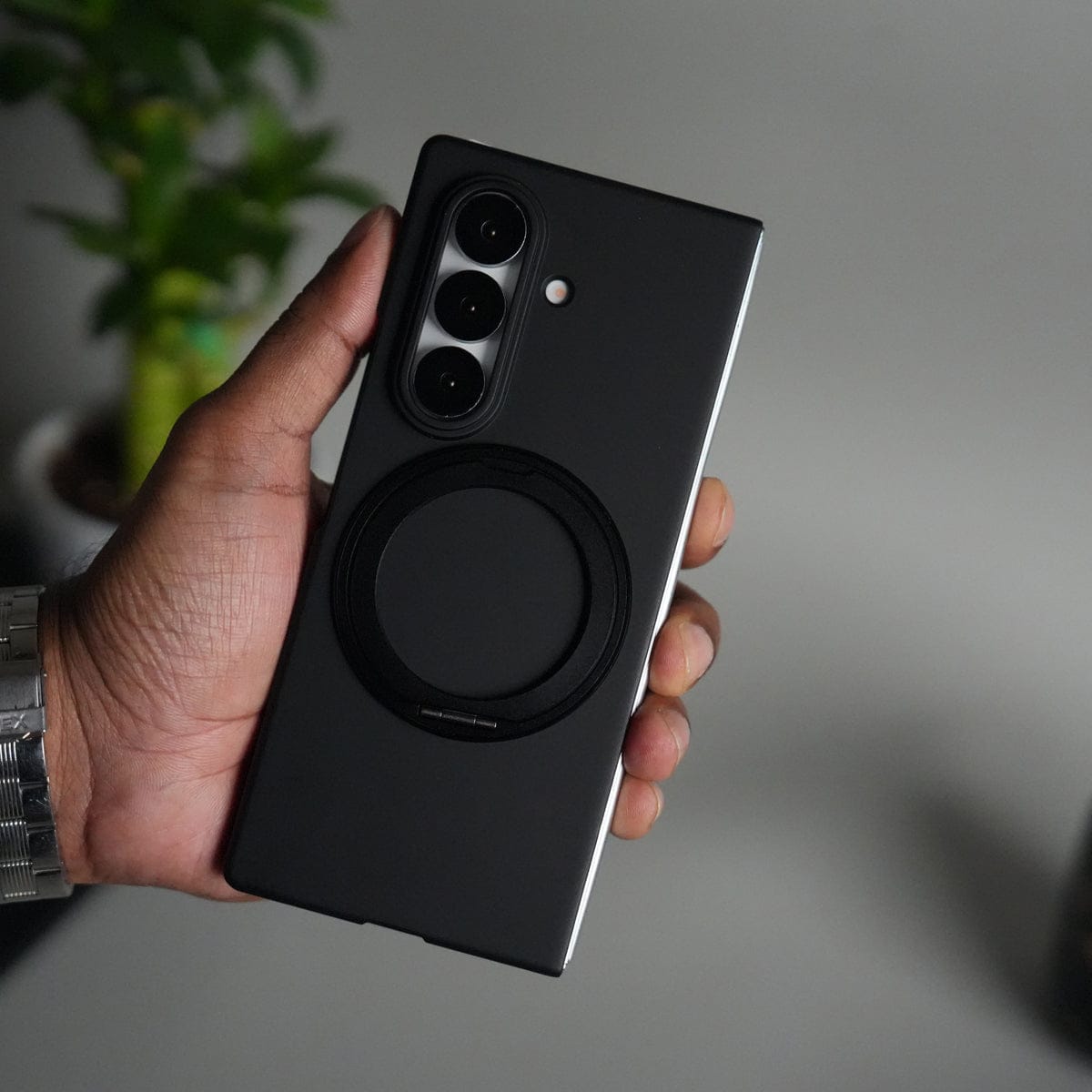 Galaxy Z Fold 7 Case | 360° Rotating Stand + Front Glass Cover