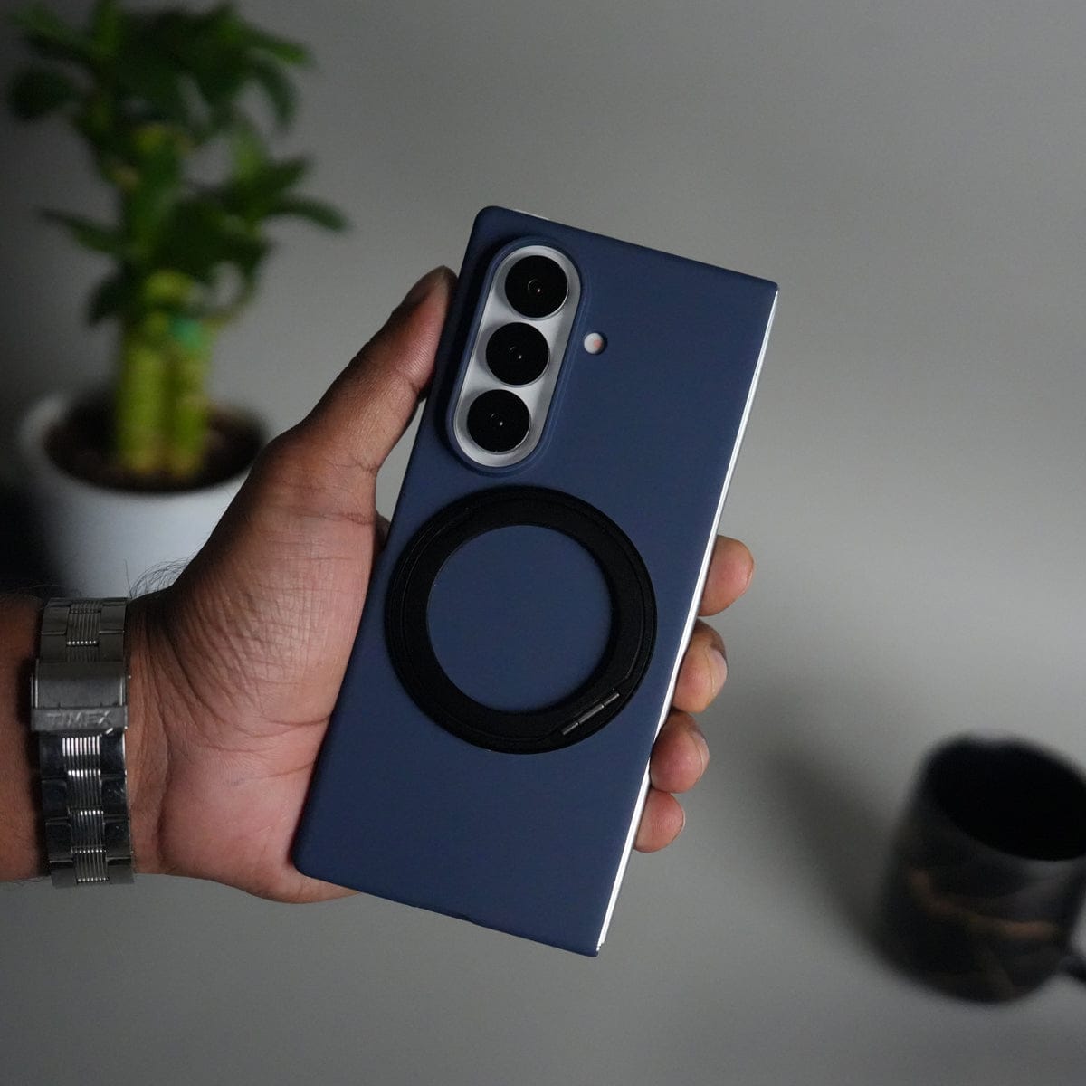 Galaxy Z Fold 7 Case | 360° Rotating Stand + Front Glass Cover