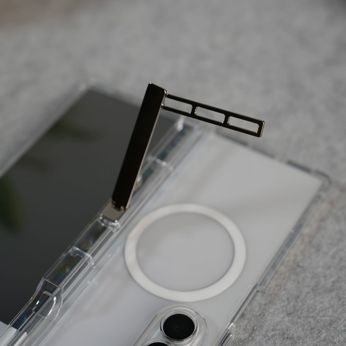 Galaxy Z Fold 7 Clear MagSafe Case with S Pen Holder, Kickstand & Hinge Protection | Transparent Shockproof Cover