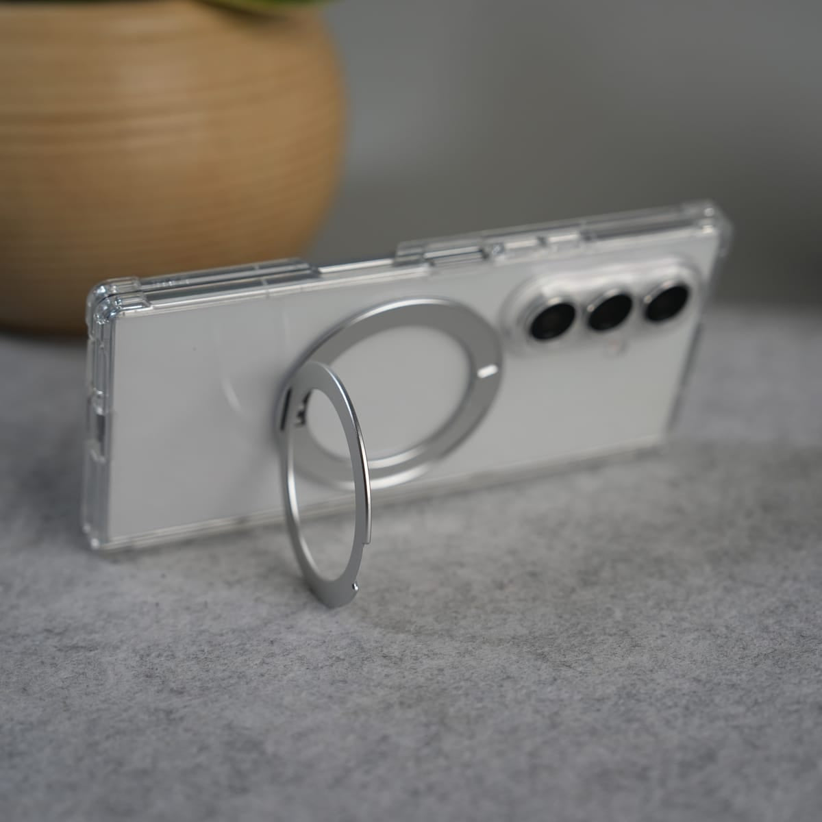 Galaxy Z Fold 7 Clear MagSafe Kickstand Case with Hinge Protection | Transparent Shockproof Slim Cover