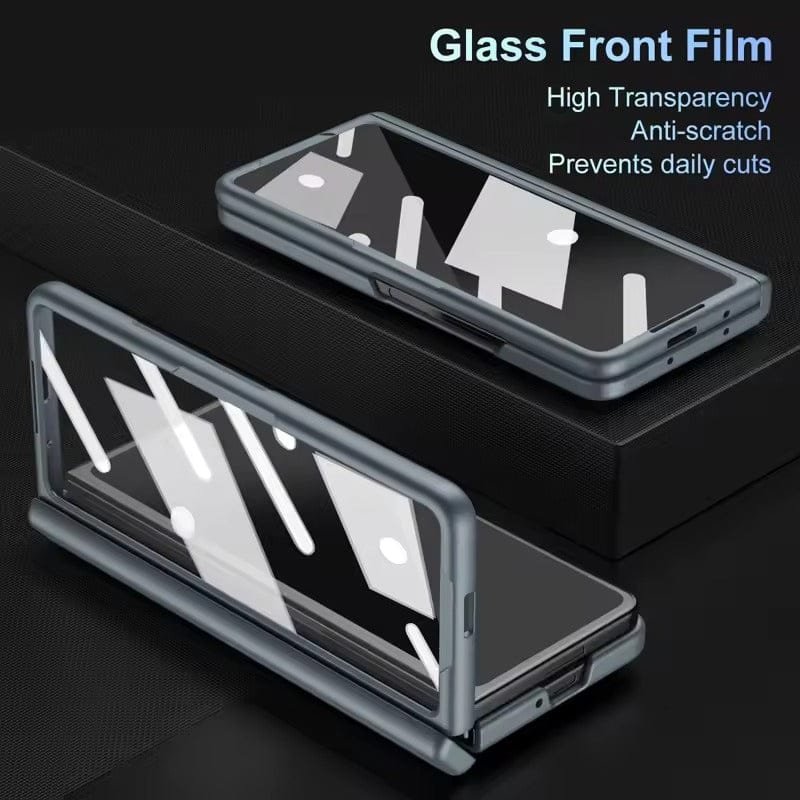 Galaxy Z Fold 7 ELVEV Hinge Protection Kickstand+Screen Protector Stylus Pen Folding Case Cover