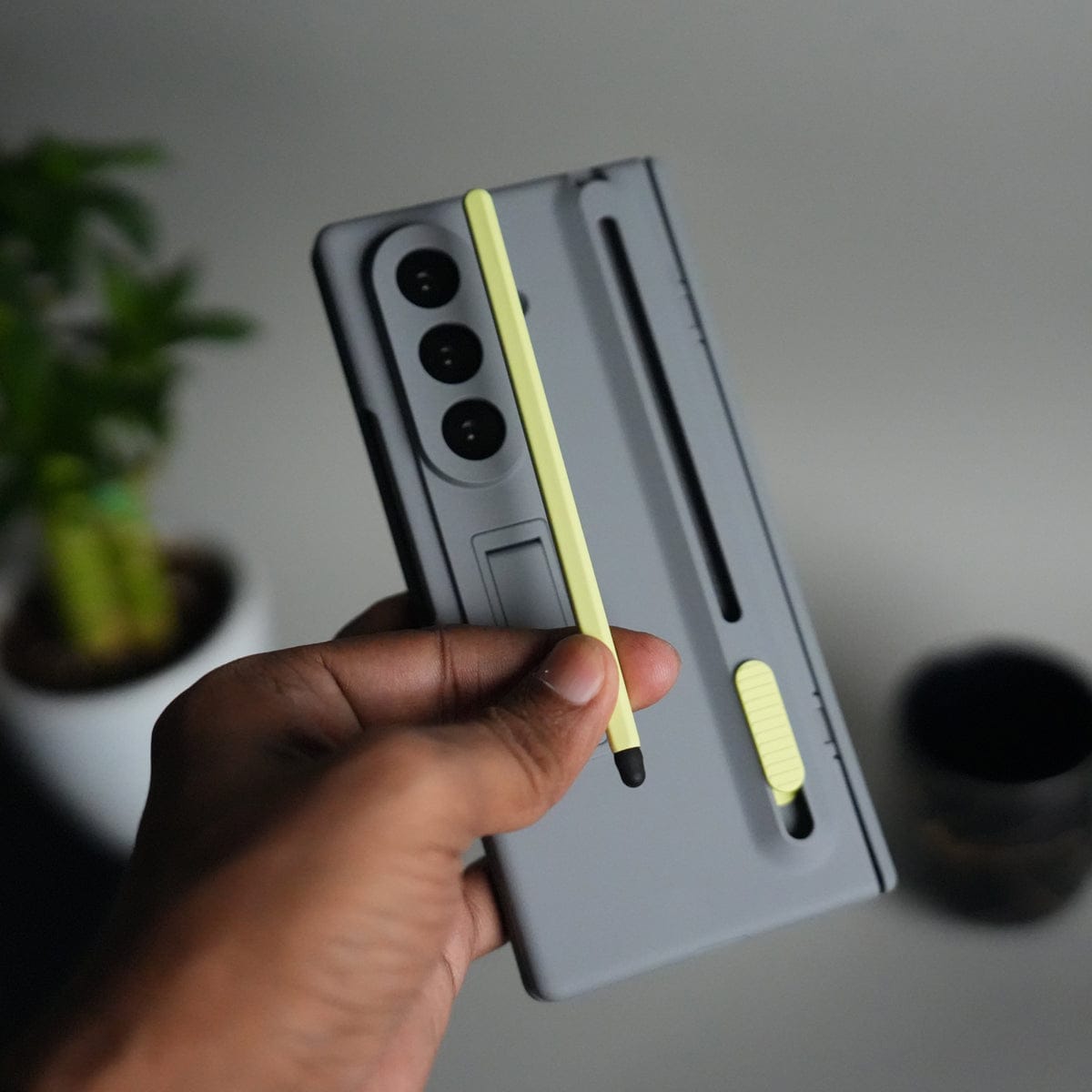 Galaxy Z Fold 6 Front Glass Protection Case With PushUP S Pen Holder