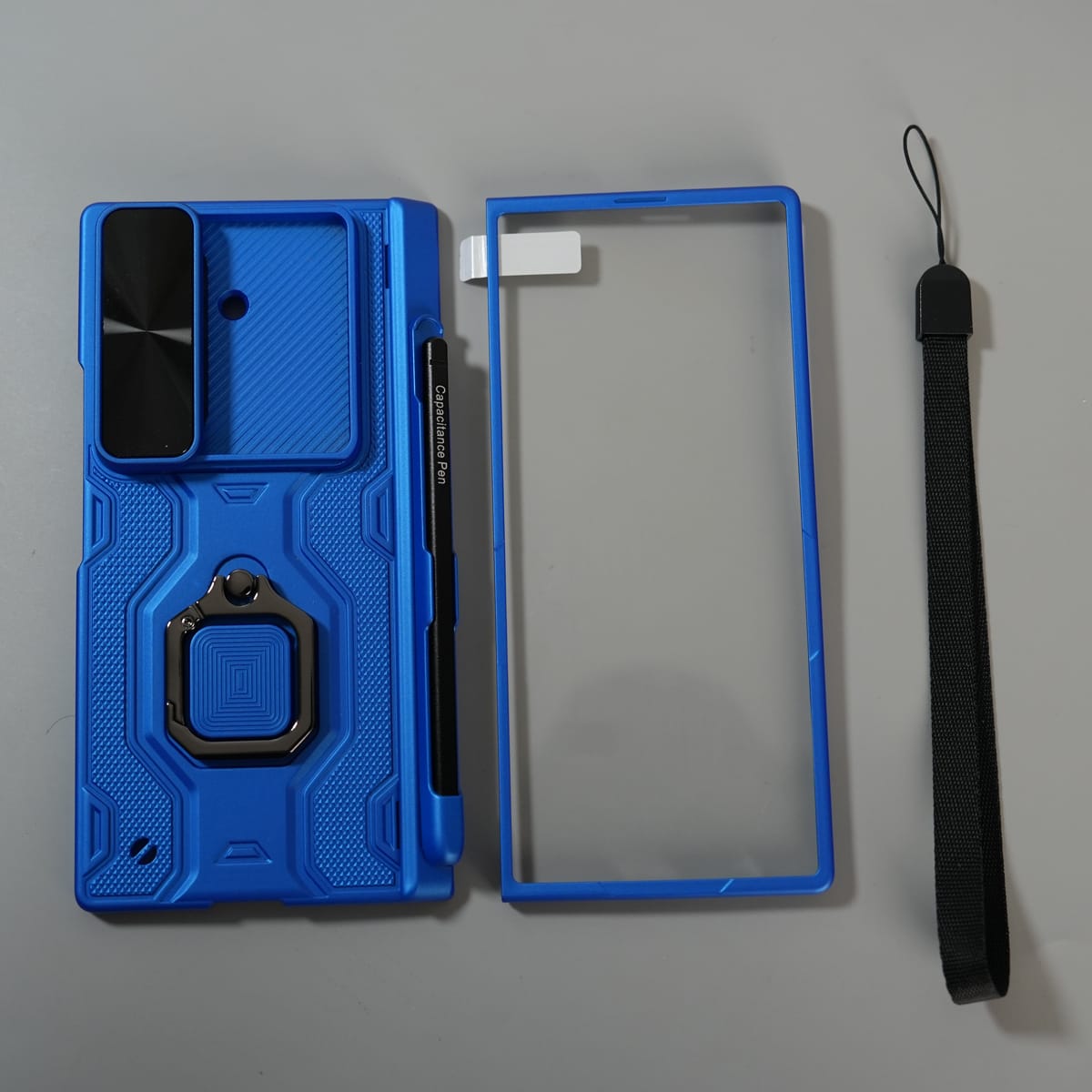 Galaxy Z Fold 7 Full Protection Armor Case with Front Glass, Camera Shutter, Kickstand & S Pen Cover