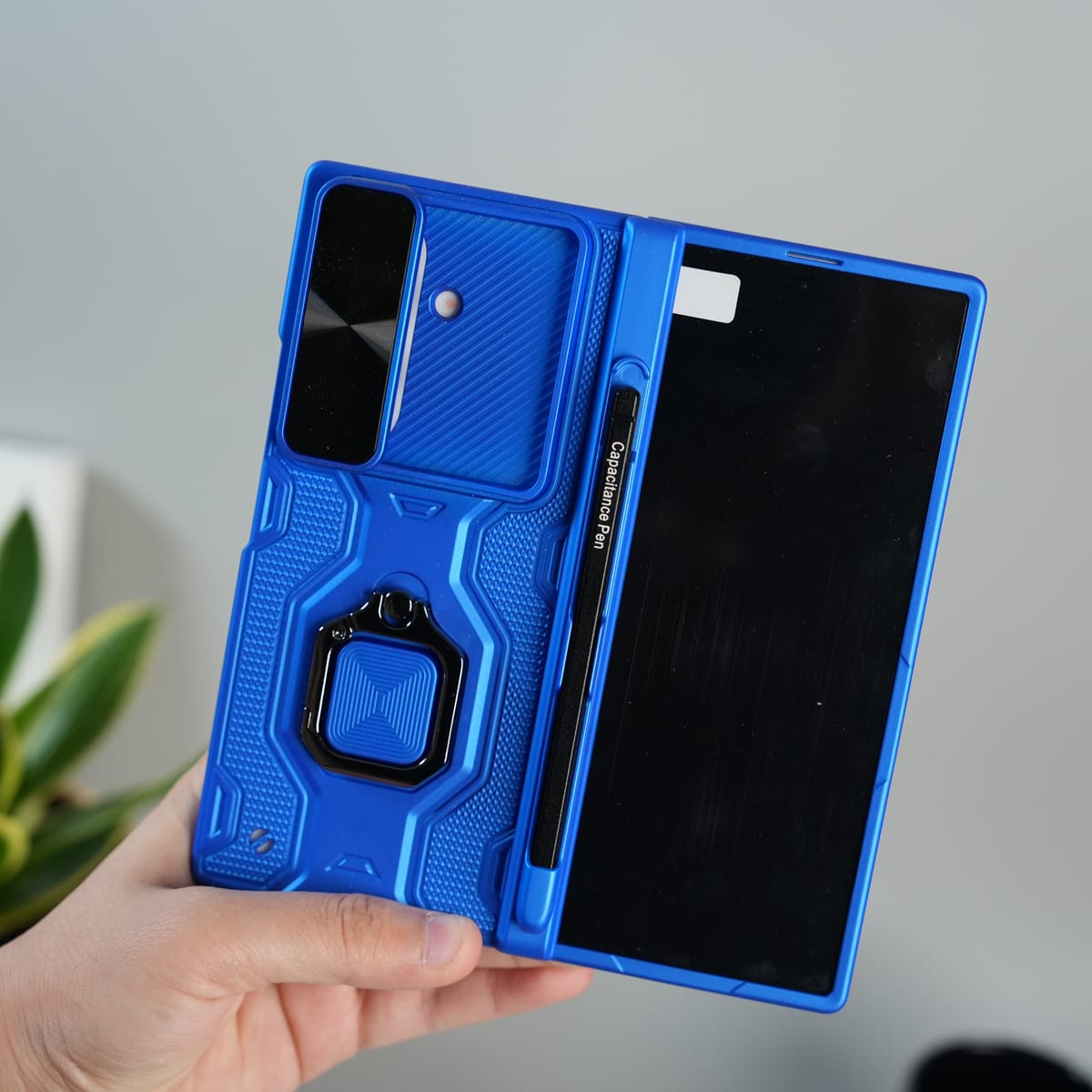Galaxy Z Fold 7 Full Protection Armor Case with Front Glass, Camera Shutter, Kickstand & S Pen Cover