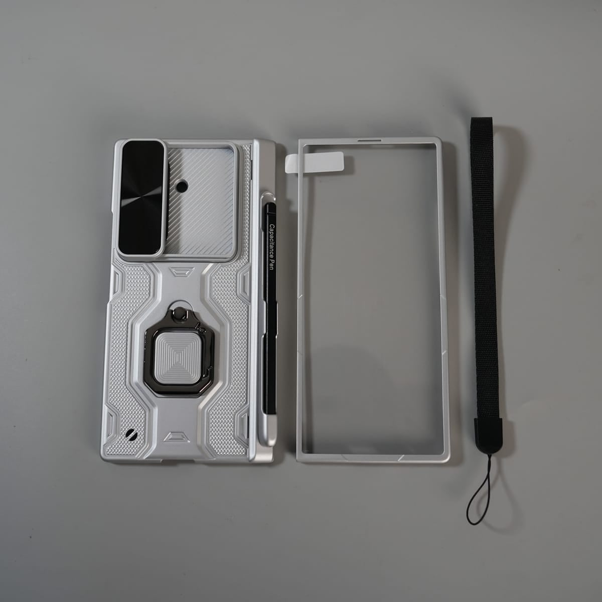 Galaxy Z Fold 7 Full Protection Armor Case with Front Glass, Camera Shutter, Kickstand & S Pen Cover