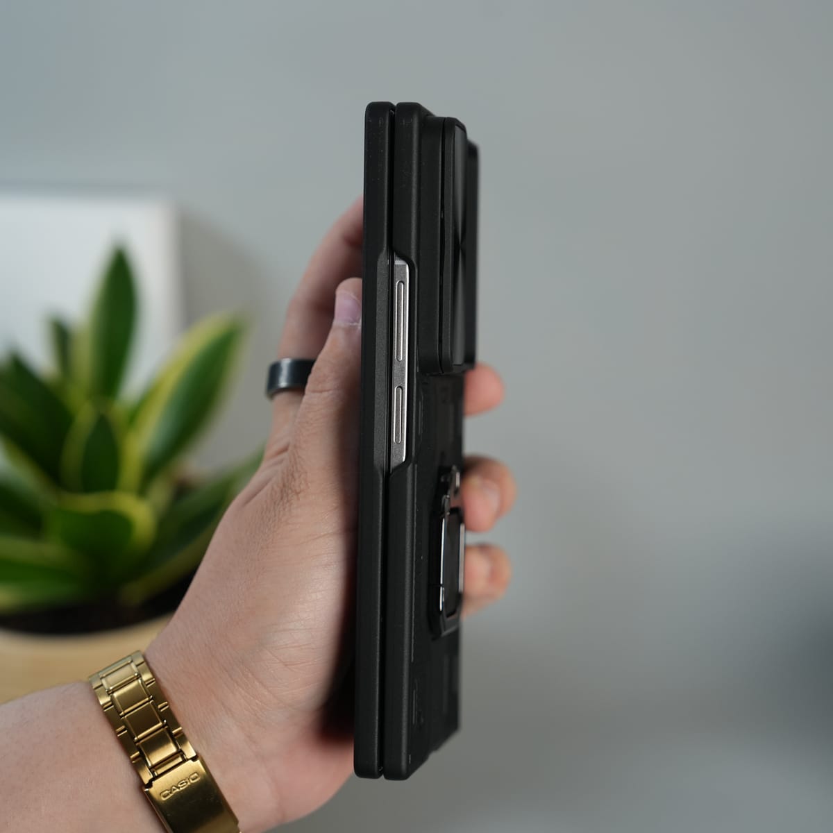 Galaxy Z Fold 7 Full Protection Armor Case with Front Glass, Camera Shutter, Kickstand & S Pen Cover
