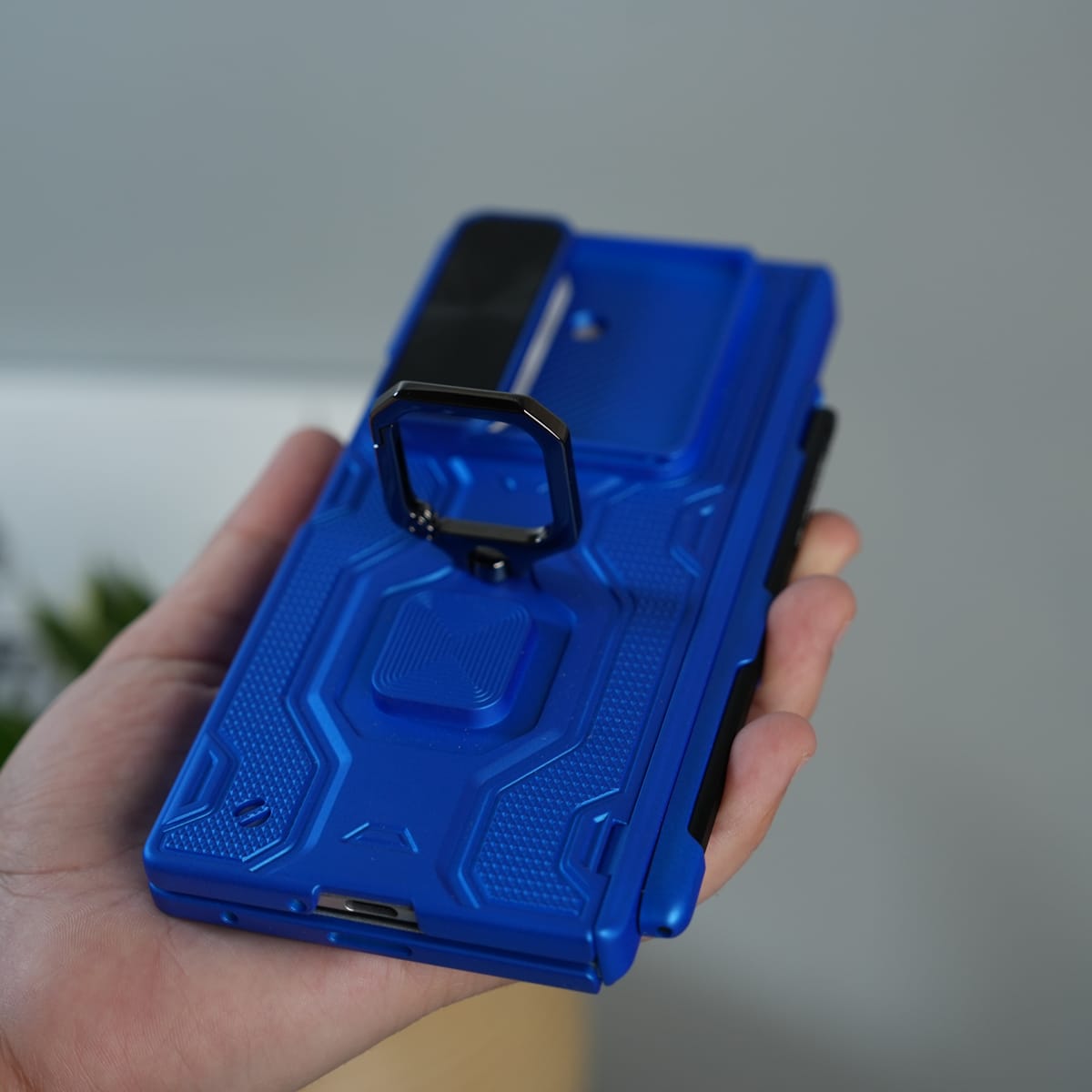 Galaxy Z Fold 7 Full Protection Armor Case with Front Glass, Camera Shutter, Kickstand & S Pen Cover