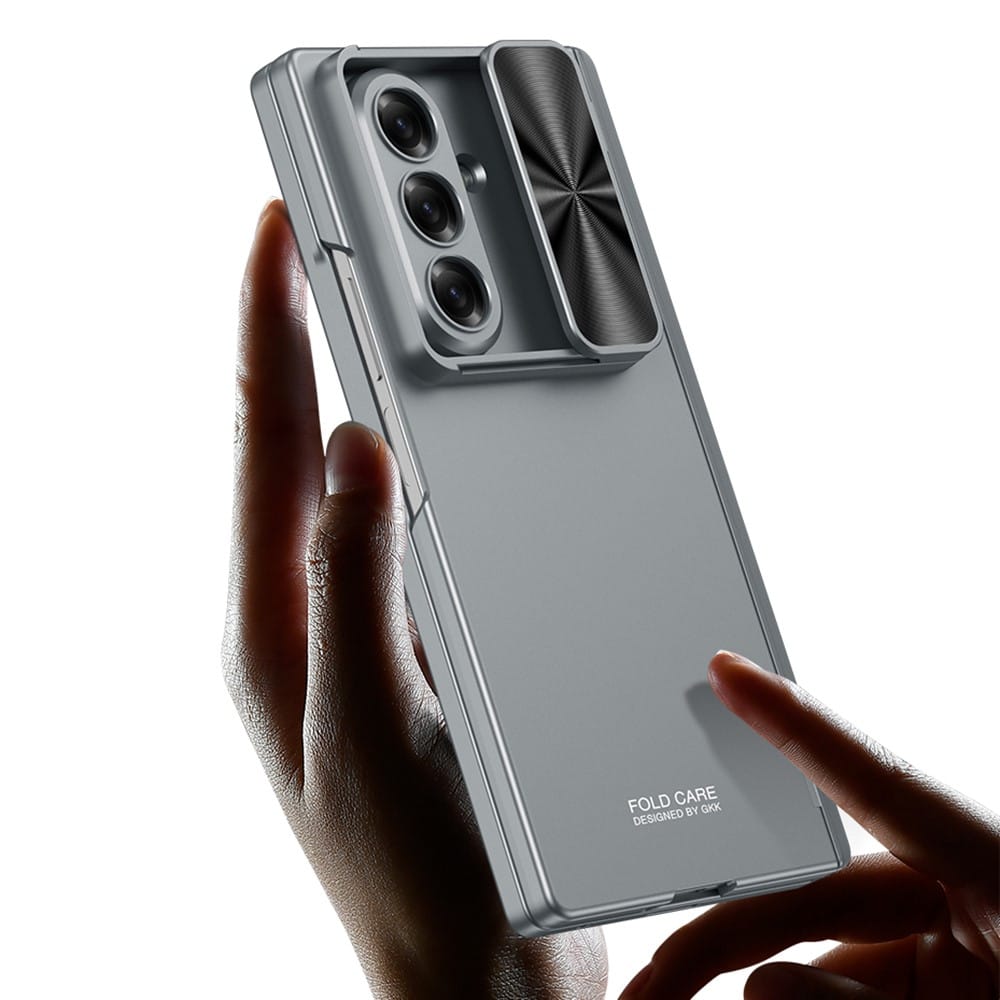 Galaxy Z Fold 7 GKK Kickstand Slide Camera Lid Folding PC Phone Cover with Tempered Glass Screen Film