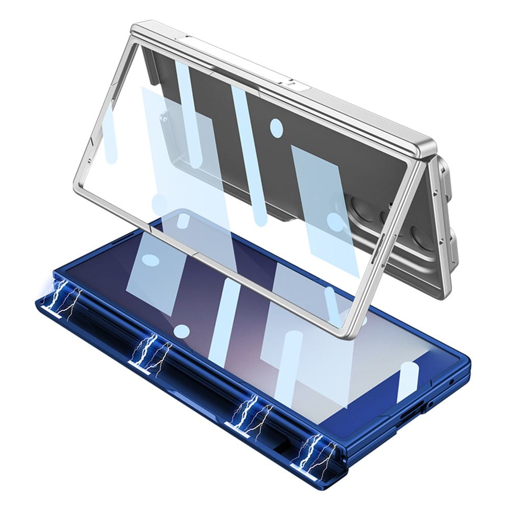Galaxy Z Fold 7 GKK Kickstand Slide Camera Lid Folding PC Phone Cover with Tempered Glass Screen Film