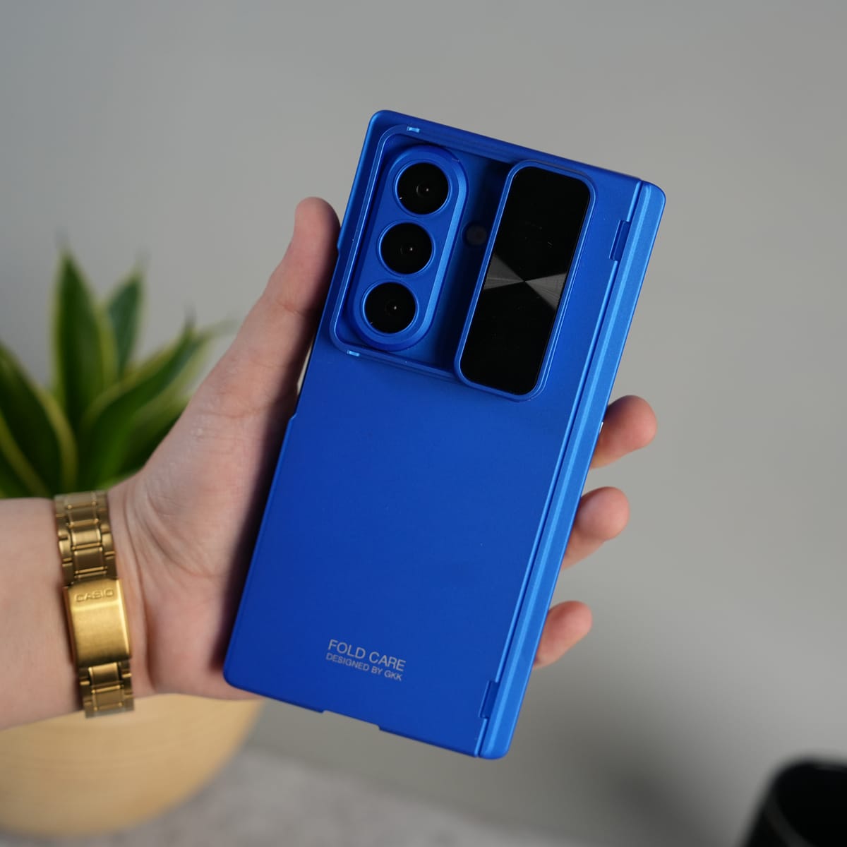 Galaxy Z Fold 7 GKK Kickstand Slide Camera Lid Folding PC Phone Cover with Tempered Glass Screen Film