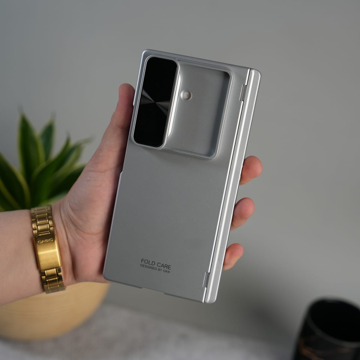 Galaxy Z Fold 7 GKK Kickstand Slide Camera Lid Folding PC Phone Cover with Tempered Glass Screen Film
