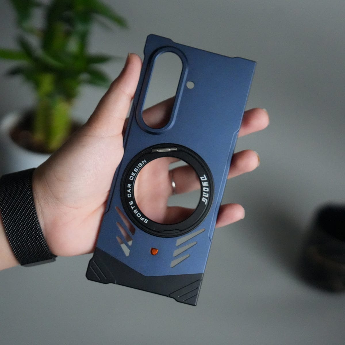 Galaxy Z Fold 7 Magnetic Aluminum Alloy Metal Rimless Frame Heat Dissipation Stand Phone Case