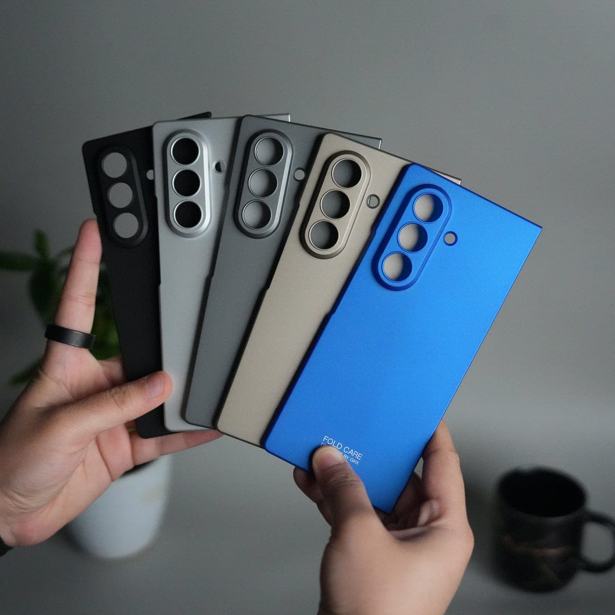 Galaxy Z Fold 7 Matte Hard Case with Front Glass Cover | Slim Shockproof Fold Care Edition