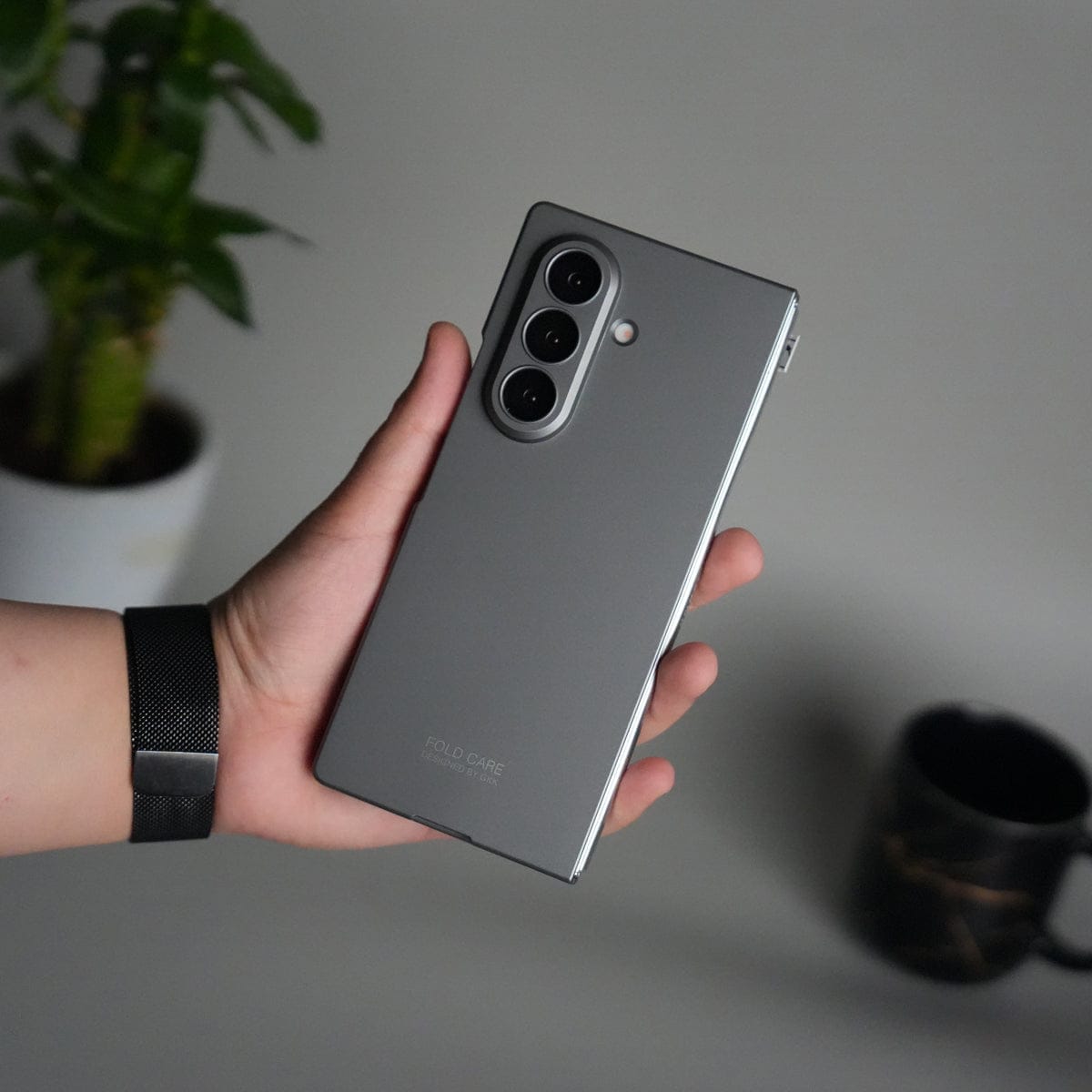 Galaxy Z Fold 7 Matte Hard Case with Front Glass Cover | Slim Shockproof Fold Care Edition