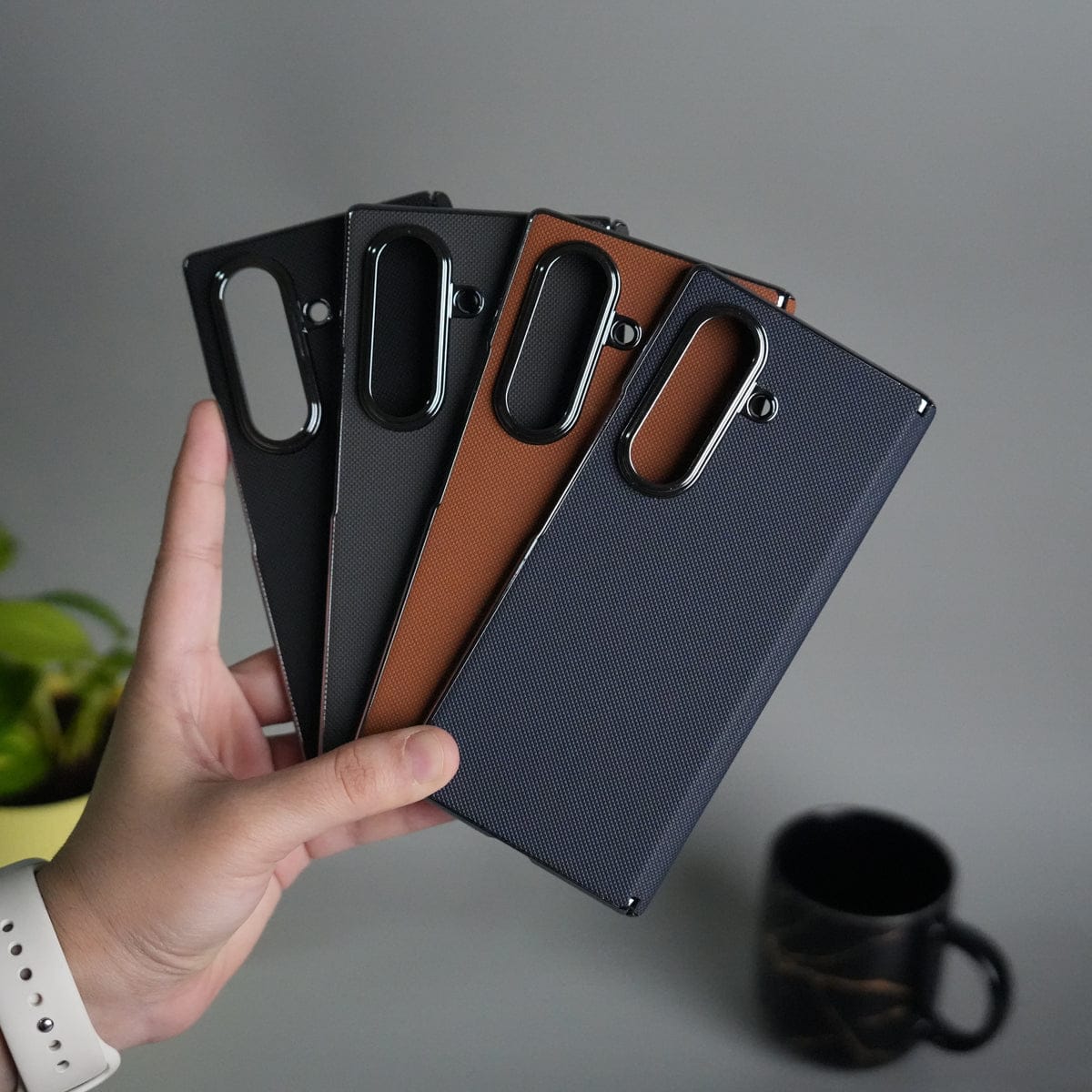 Galaxy Z Fold 7 Premium Dotted Design Slim Case Hinge Protection (Front + Back Cover)
