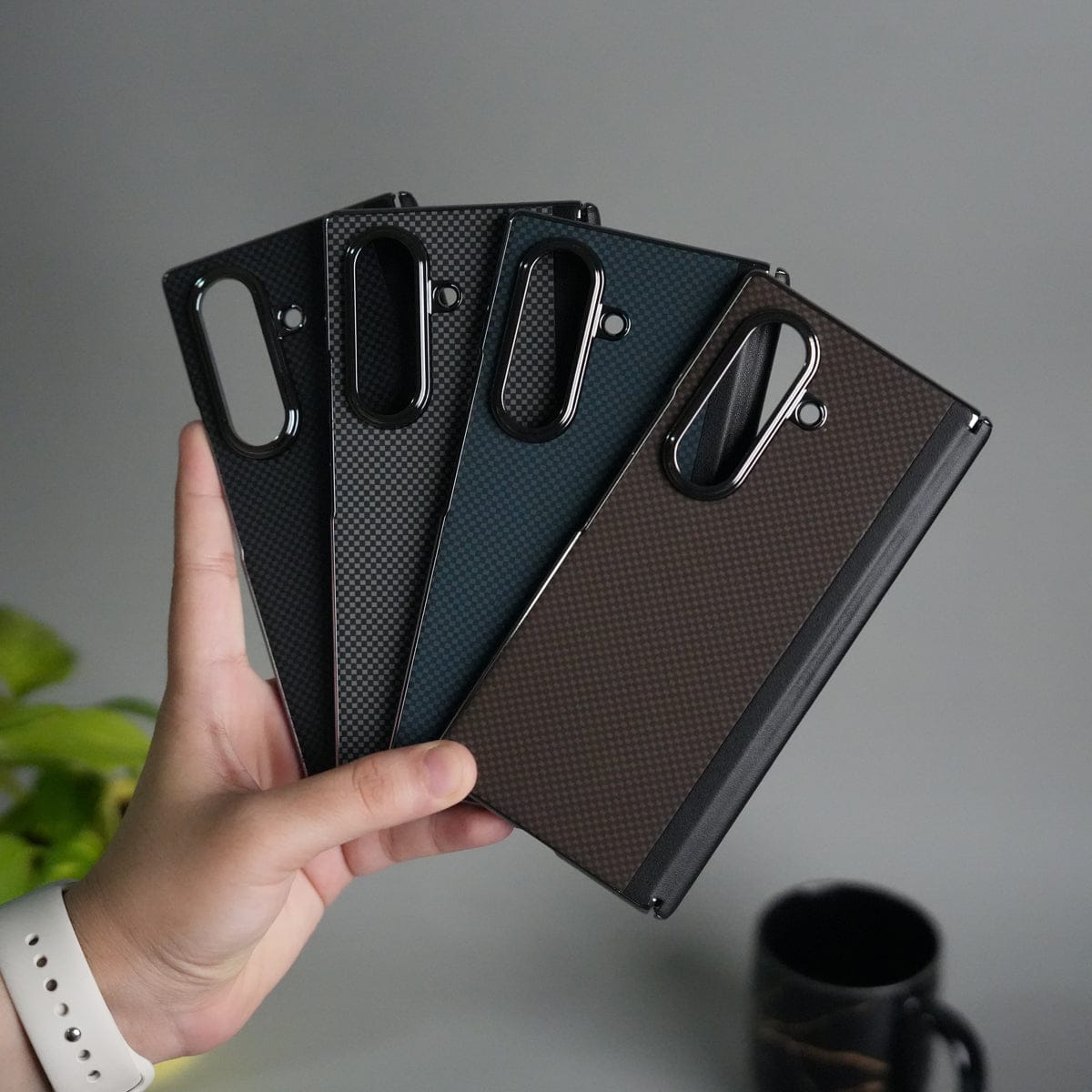 Galaxy Z Fold 7 Premium Fiber Design Slim Case Hinge Protection (Front + Back Cover)